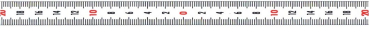 Skalenbandmaß, 13 mm breit, 1:2 Maßstab, Nullpunkt in der Mitte, mit Selbstklebefolie, 3-0-3 Meter, Teilung oben/unten